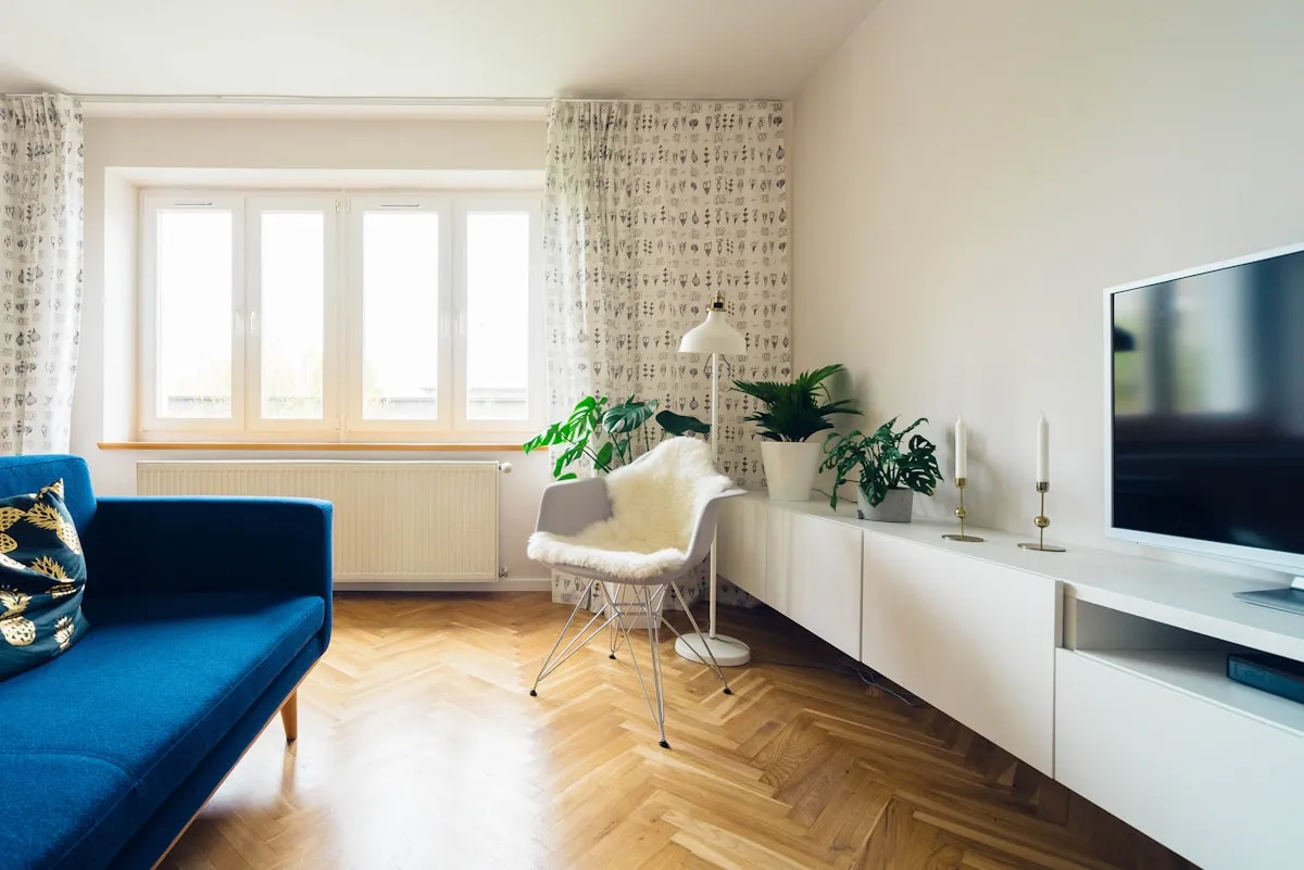 Bright furnished apartment living room